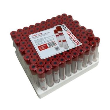 Imagem de Tubo de Coleta a Vácuo Plástico Seco Sem Aditivo 4 ml - Rack com 100 Unidades