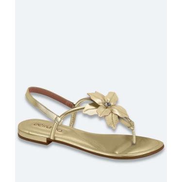 Imagem de Sandália Feminina Rasteira Metalizada Beira Rio Dourad-41032, Dourado,
