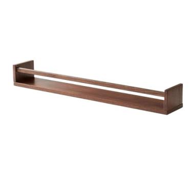 Imagem de VHDY85KA Estante de livros de madeira cor nogueira montada na parede, prateleiras de revistas de quarto, para sala de estar, cozinha, estante de exibição moderna (C220 x L 28 x A) 23 cm