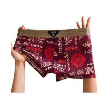 Imagem de Cuecas Boxer Masculinas plus Size 6XL De Seda Gelada Respiráveis Com E