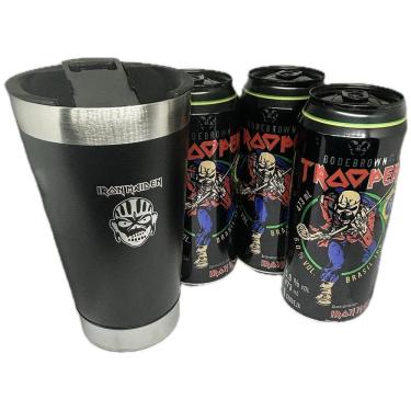 Imagem de Kit 3 Cerveja 473Ml + Copo Térmico 500Ml Iron Maiden Trooper