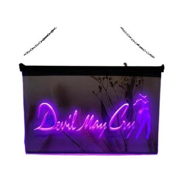 Imagem de Letreiro De Neon LED 3D Com Escultura Devil May Cry, Arte De Parede Pa