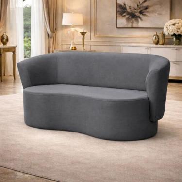 Imagem de Sofá Orgânico Curvo Living 2 Lugares 160 Star Confort, Chumbo