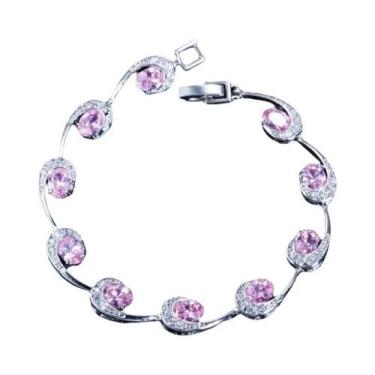 Imagem de Pulseira Elegante De Cristal E Pedras Preciosas Para Mulheres, Joia Ch