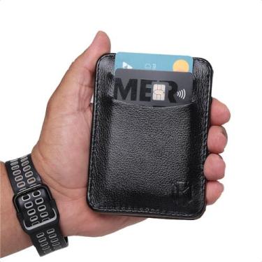 Imagem de Carteira masculina magica porta cartao em couro legitimo - ROMOROFOI, 