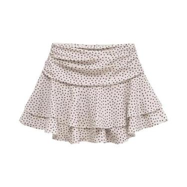 Imagem de Saia Curta Feminina De Verão Com Babados E Cintura Média, Estilo Sexy 