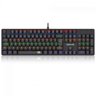 Imagem de Teclado Mecânico Gamer Redragon Valheim Rainbow, Switch Blue, USB, ABNT2, Full-Size, Black