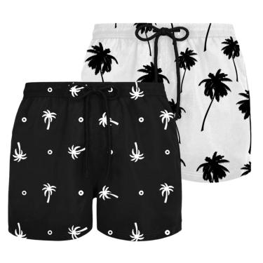 Imagem de Kit 2 Bermudas Masculinas Plus Size Estampadas Tactel Leve Secagem Rápida Treino Conforto-Masculino