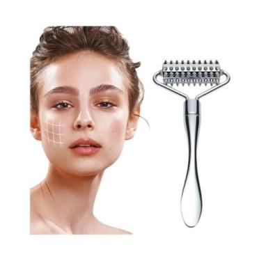 Imagem de Rolo De Massagem Facial Em Aço Inoxidável, Massajador De Acupressão Pa