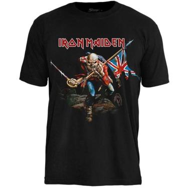 Imagem de Camiseta Stamp de Banda Iron Maiden em Algodão Manga Curta Gola Redonda Oficial-Unissex