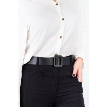 Imagem de Cinto feminino largo de couro Vivi, Preto