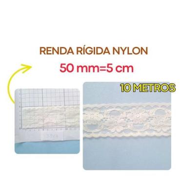 Imagem de Renda Rígida Poliamida 20mm 37mm 50mm 100mm Várias larguras Nylon RNyl