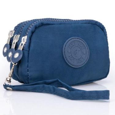 Imagem de Bolsa Pequena Feminina De Mão Carteira Com Alça Necessaire - Web, Azul