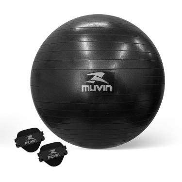 Imagem de Kit Bola de Pilates - 55cm + Luvas Musculação em EVA-Unissex
