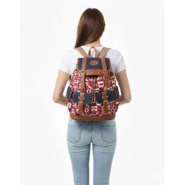 Imagem de Mochila Feminina Bordô Estampa Letras Design Criativo