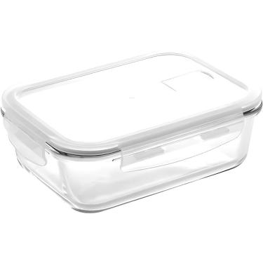 Imagem de Pote Hermético Retangular de Vidro F0585 para Armazenar Alimentos 1050ML com Tampa Veda...