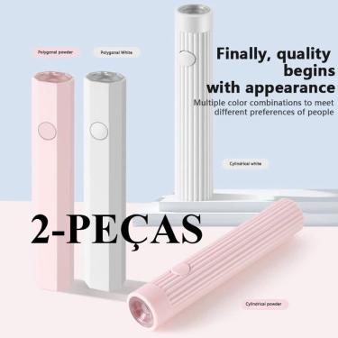 Imagem de Secador de Unhas Estilo Caneta Usb Caneta Laser Nail Portátil Profissional Luz Uv Led 3W 20 60s Branco e Rosa 2 Peças