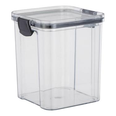 Imagem de Pote Hermético Quadrado 900ML com Tampa com Trava para Armazenar Alimentos em PET e Sil...