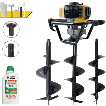 Imagem de Perfurador de Solo PSL517 à Gasolina 51,7CC 1,8HP com Brocas 80x20CM 80x25CM 80x30CM e...