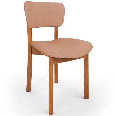 Imagem de Cadeira Para Sala De Jantar Cozinha Living Estofada Dara L02 Linho Rosê - Lyam Decor