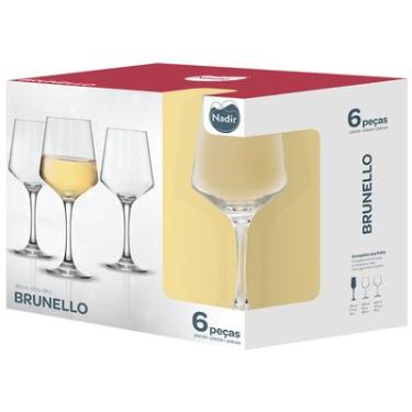 Imagem de Jogo de Taças Vidro 390ml Nadir Brunello 6 Peças Vinho e Água