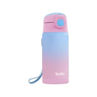 Imagem de Garrafa Copo Térmico Parede Dupla com Canudo Rosa Buba Baby, 400ml, Ro