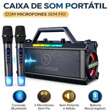 Imagem de Caixa de Som Bluetooth 120W com Microfones Sem Fio - Rick Imports