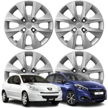 Imagem de Jogo Calota Aro 14 Peugeot 206 207 208 2015/16 Cubo Baixo Prata 410CB-