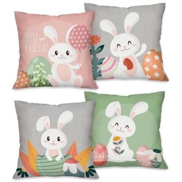 Imagem de PÁSCOA! Kit com 4 Capas para Almofadas Decorativas Pascoal 45X45cm COL