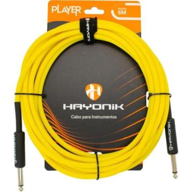 Imagem de Cabo para Instrumento Player P10 X P10 5m Amarelo com Revestimento Pvc 6,0mm Hayonik
