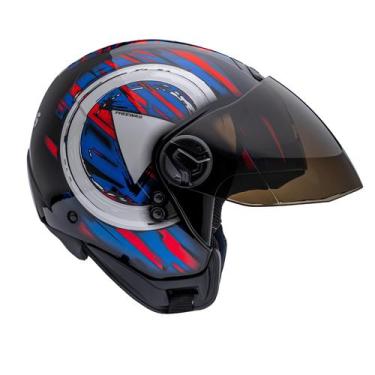 Imagem de Capacete Aberto Freeway M Play Preto Azul Brilhante ~ Peels, 56