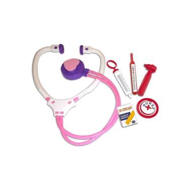 Imagem de Kit Médico Infantil Maleta Doutora Rosa com 6 Peças de Plástico Pica Pau Brinquedos