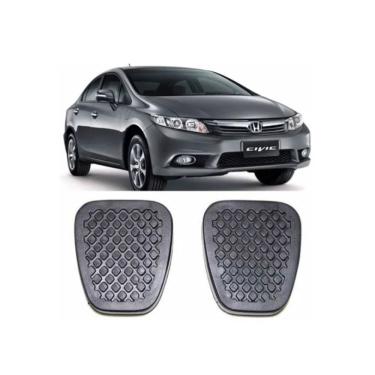 Imagem de Kit Capa de Pedal Freio e Embreagem Honda Civic Todos Antiderrapante em PVC Mil Peças