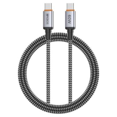 Imagem de Cabo USB-C Hrebos CB-477C Premium Nylon Trançado 60W 1 Metro