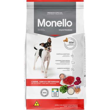 Imagem de Ração Seca Monello Carne, Arroz e Beterraba para Cães Adultos Raças Pequenas - 15 Kg