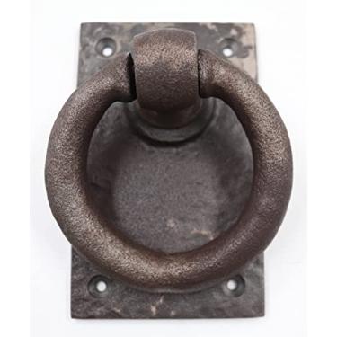 Imagem de The Metal Magician Aldrava de porta de ferro fundido preto antigo – Preto 2