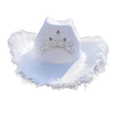 Imagem de Chapéu de cowboy com de terre chapéus de cristal miçangas para festas ao ar livre