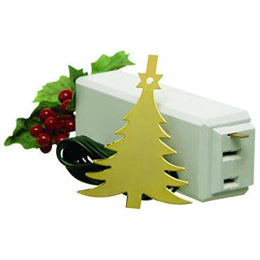 Imagem de Xodus Innovations Ornamento de controle de toque liga/desliga de árvore 1225L para luzes de árvore de Natal, latão, branco