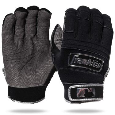 Imagem de Franklin Sports MLB Luva para rebatedor para clima frio profissional, par médio, preto/preto