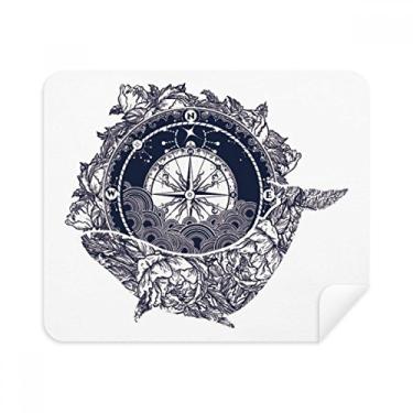 Imagem de Pano de limpeza de tela com estampa de estrela de bússola, 2 peças, tecido de camurça