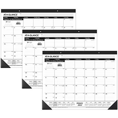 Imagem de Calendário de mesa 2022 da AT-A-GLANCE, blocos de mesa mensais, 54 x 43 cm, padrão, blocos pautados, pacote com 3 (AZSK2400)