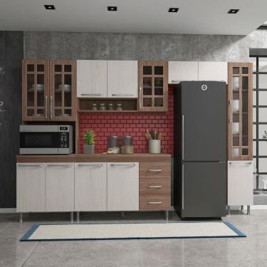 Cozinha Completa Sophie Viena Modulada 5 Peças 340 Cm 12 Portas 3 Gavetas  Com Tampo Branco em Promoção na Americanas