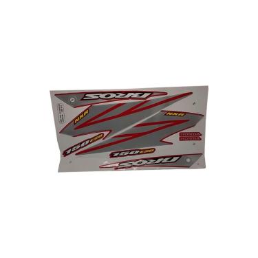 Imagem de Kit Jogo Adesivo Faixa Nxr Bros 150 2008 Ks Vermelho