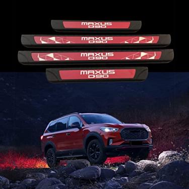 Imagem de GZBFTDH Proteção de Peitoril Soleira da Porta, para LDV MAXUS D90 2017-2022 Carro Acessórios, Aço Borrachas Kick Plate Guard de Pedal de Limiar Protetor, Peças para Automóveis