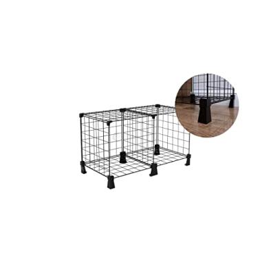 Imagem de Estante Organizadora Multiuso com 2 Nichos Horizontal para Livros Brinquedos e Objetos Preto