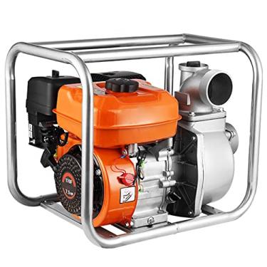 Imagem de Bomba de água semi-lixo alimentada a gás bomba de superfície do motor a gasolina bomba de transferência de água portátil para cárter gramado jardim irrigação lago piscina agricultura, laranja-3 polegadas