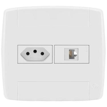 Imagem de Conjunto 1 Tomada 10A + 1 Tomada Rj45 4X4 - Ilumi Lev