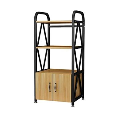 Imagem de Suporte de impressora de chão para impressora de escritório fax máquina de scanner prateleira com porta suporte de copiadora móvel para casa 55×40×121,5cm (4 pisos) suporte de impressora para mesa (cor: bege)