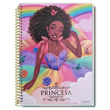 Imagem de Caderno Univer Capa Dura 12Mat 192 Folhas Princesa Fashion Credeal Cor:Rosa