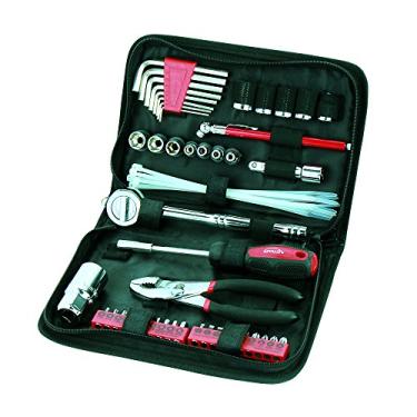 Imagem de APOLLO TOOLS Conjunto de 56 peças compacto métrico de ferramentas automotivas em estojo com zíper, pequeno conjunto de ferramentas mecânicas para emergência de carro, reparo de motocicleta na estrada e necessidades de ferramentas de viagem - DT9775